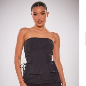 Pretty little thing black corset top